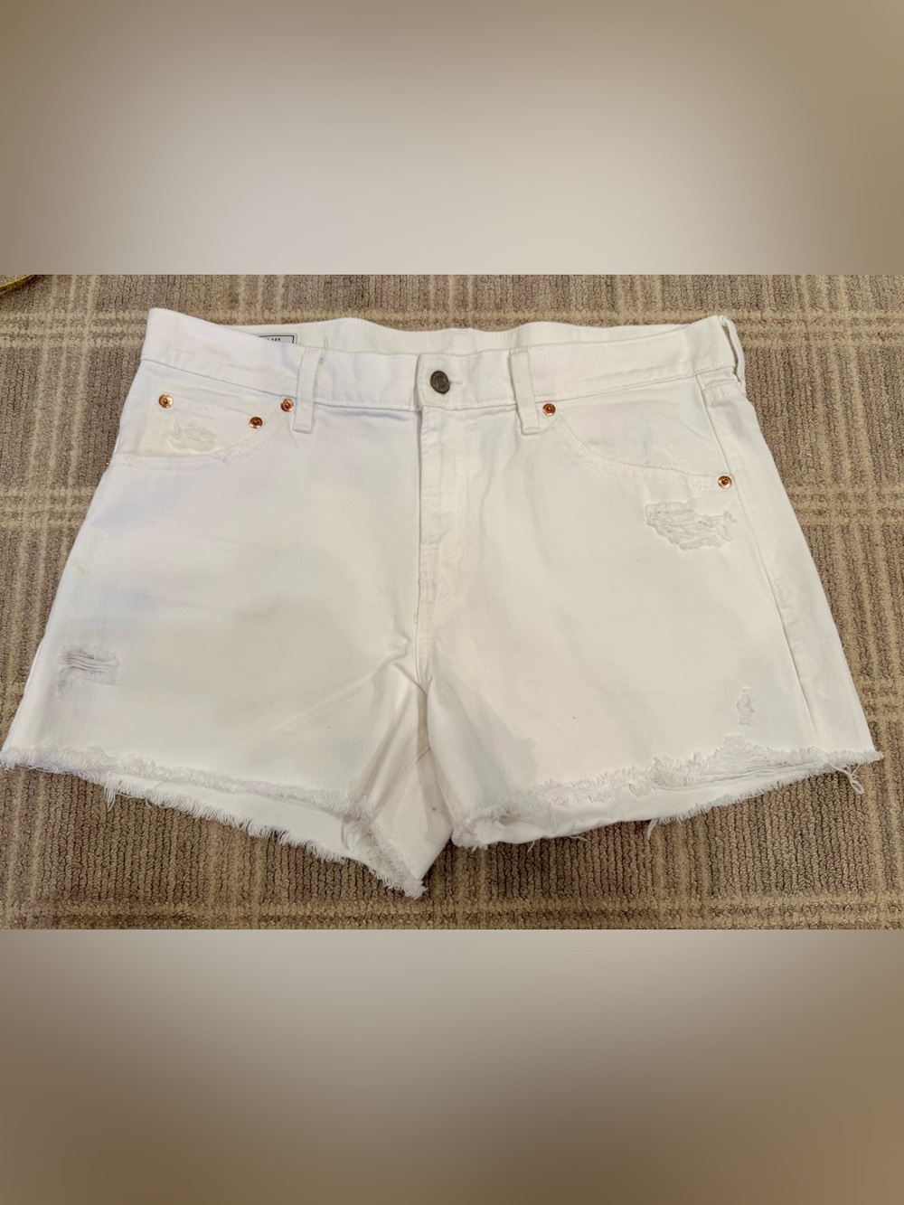 GAP Low Stride White Denim Shorts